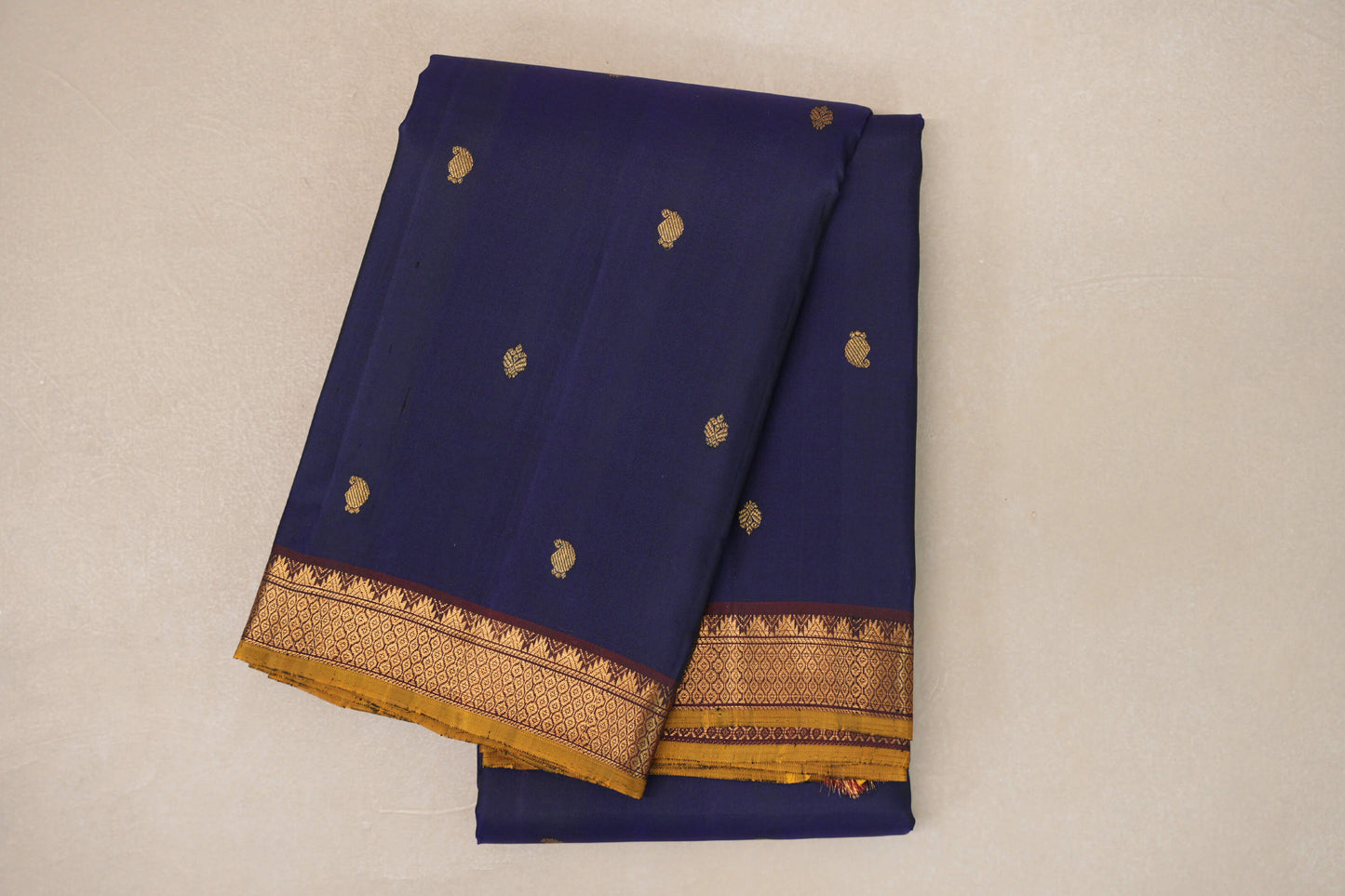 Deep Blue Vintage Kanjivaram Silk Saree SS9195