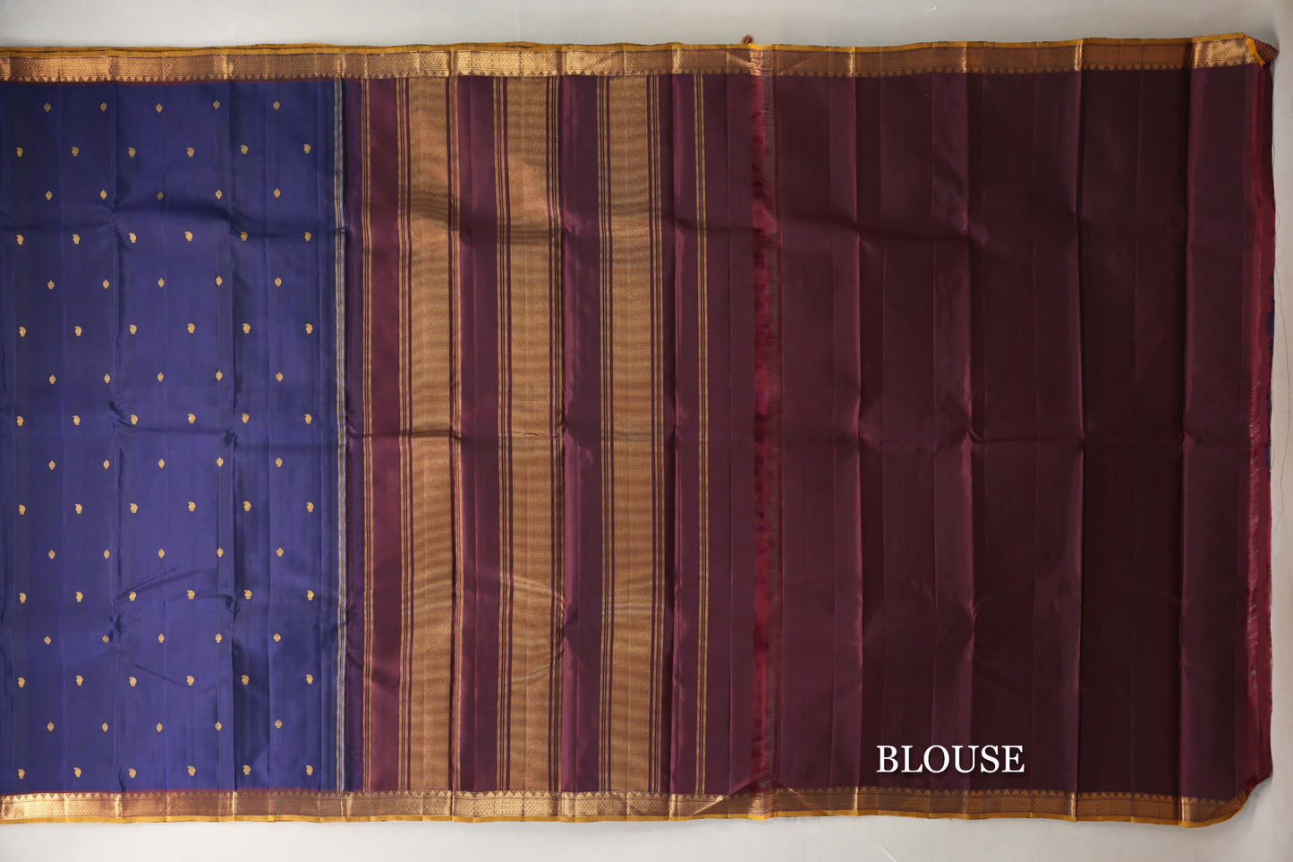 Deep Blue Vintage Kanjivaram Silk Saree SS9195