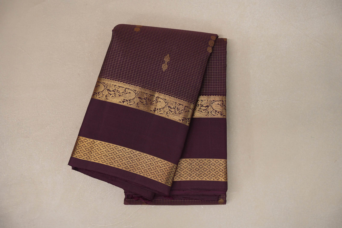 Deep Plum Vintage Kanjivaram Silk Saree SS9197