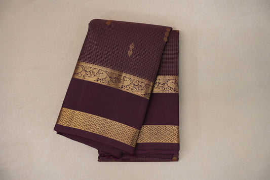 Deep Plum Vintage Kanjivaram Silk Saree SS9197