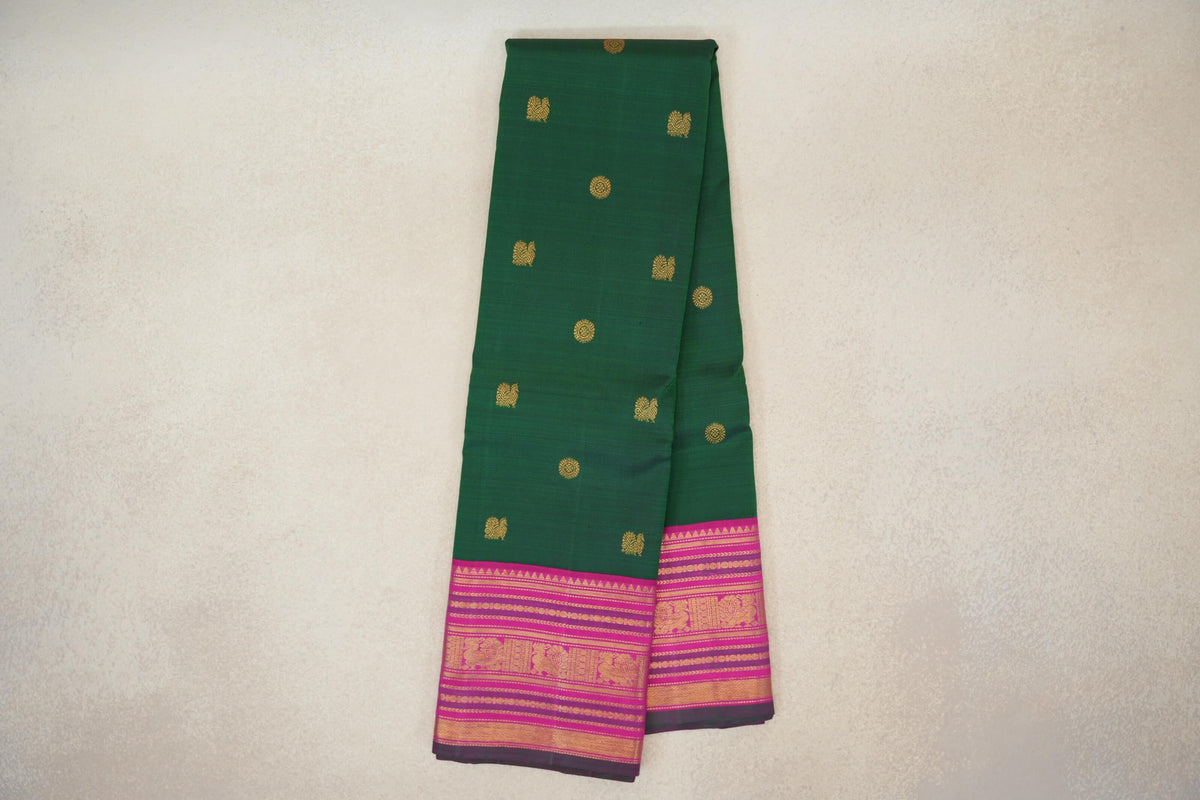 Deep Bottle Green Vintage Kanjivaram Silk Saree online