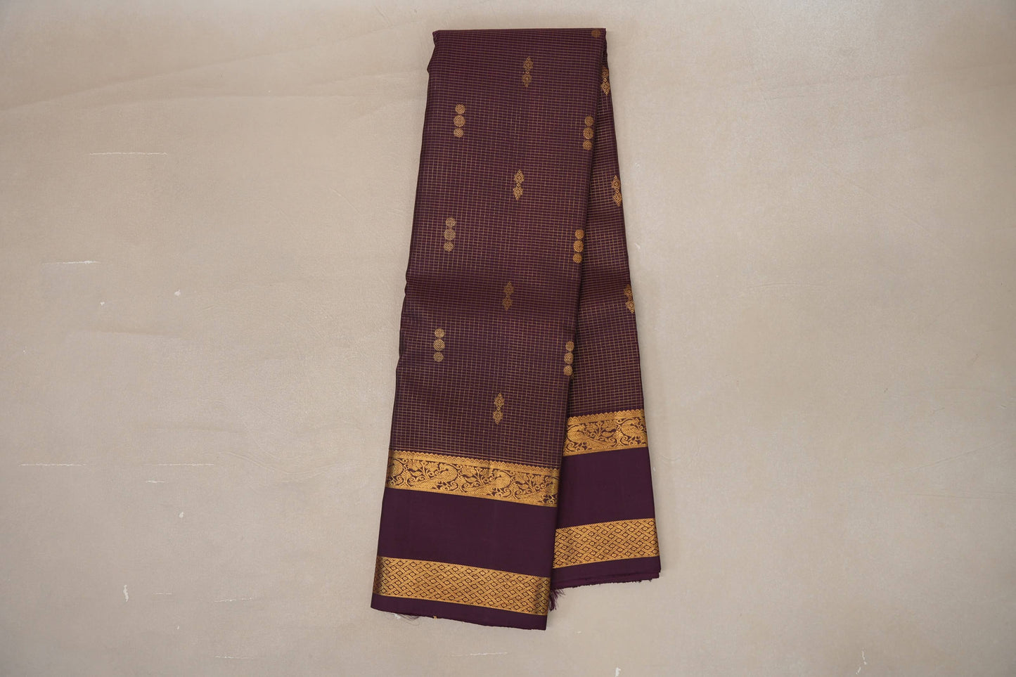 Deep Plum Vintage Kanjivaram Silk Saree SS9197