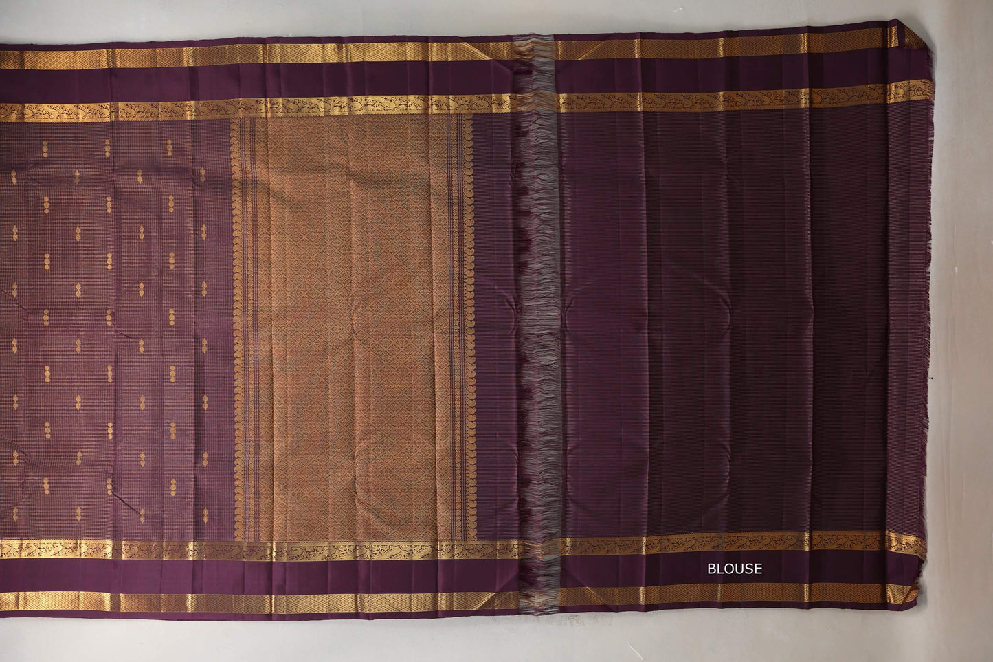 Deep Plum Vintage Kanjivaram Silk Saree SS9197