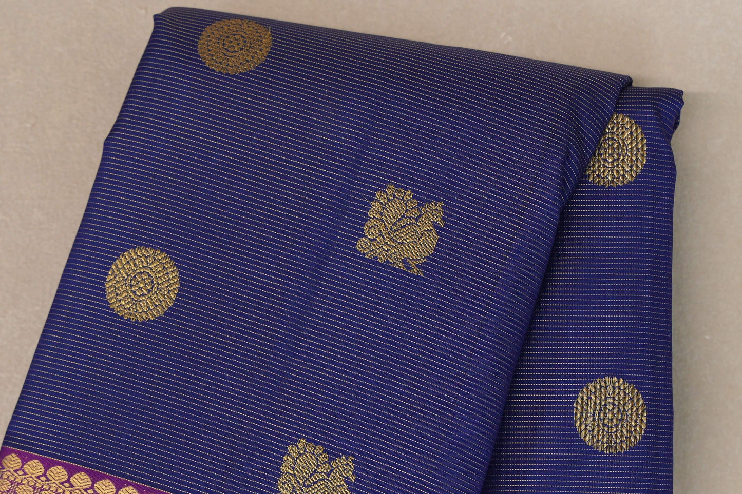Indigo Violet Vintage Kanjivaram Silk Saree SS9198