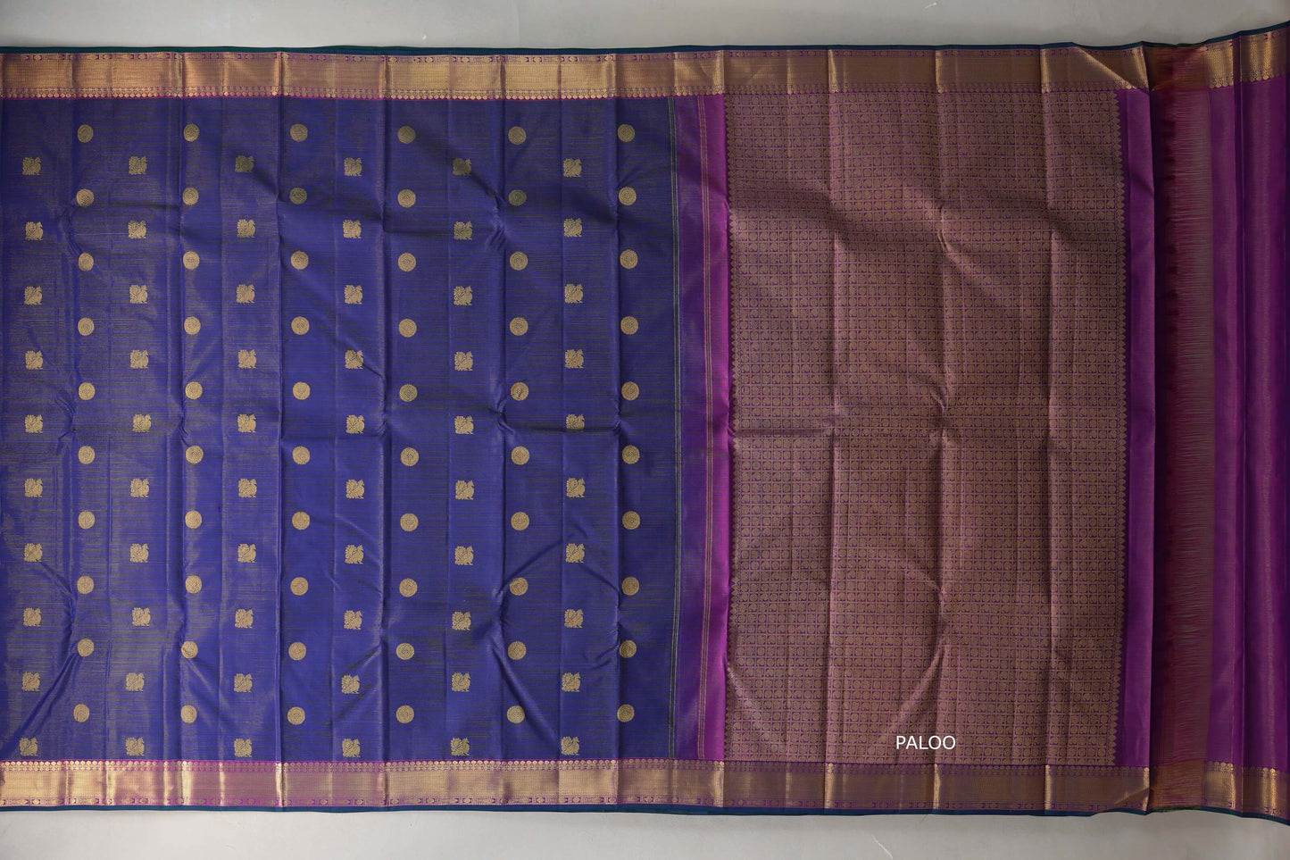 Indigo Violet Vintage Kanjivaram Silk Saree SS9198
