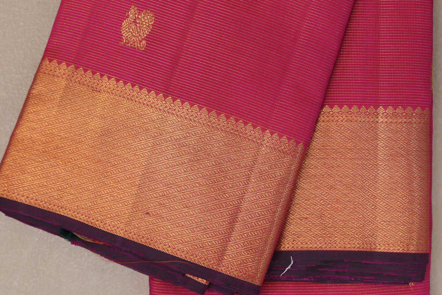 Orangish Pink Vintage Kanjivaram Silk Saree SS9199