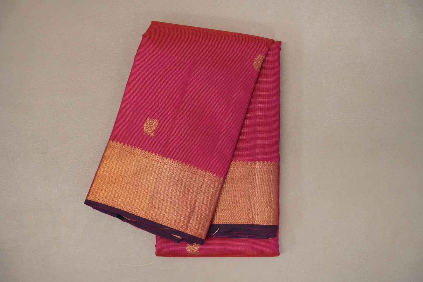 Orangish Pink Vintage Kanjivaram Silk Saree SS9199