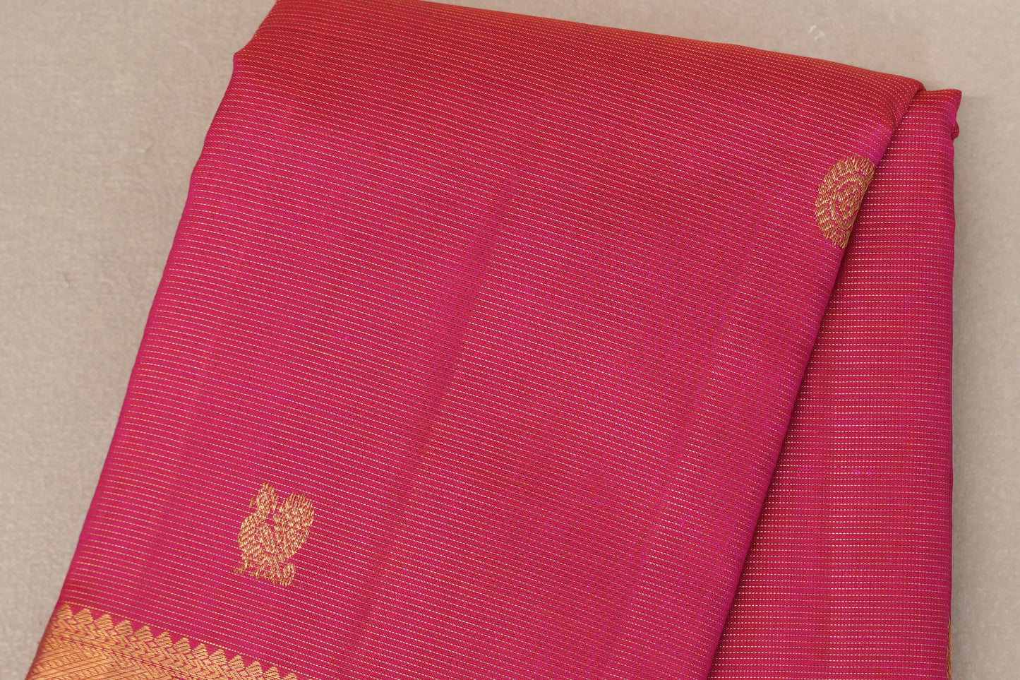 Orangish Pink Vintage Kanjivaram Silk Saree SS9199
