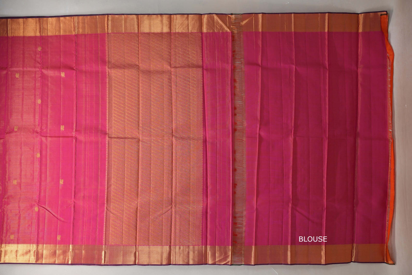 Orangish Pink Vintage Kanjivaram Silk Saree SS9199
