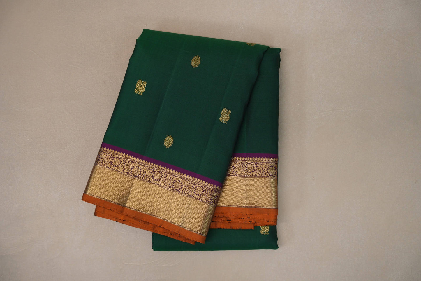 Emerald Green Vintage Kanjivaram Silk Saree SS9200