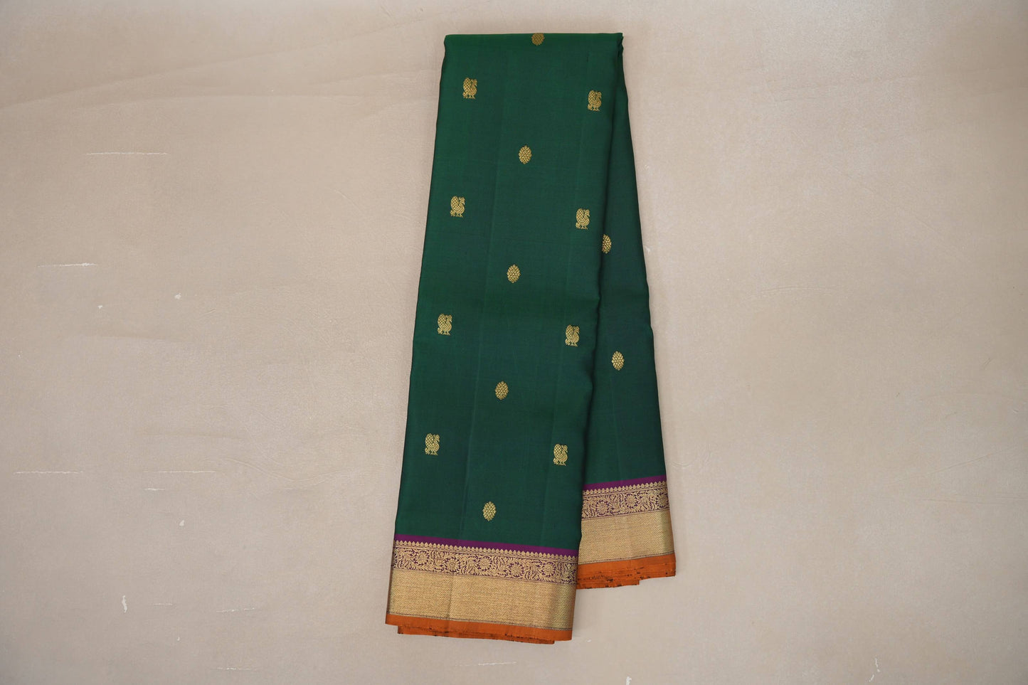 Emerald Green Vintage Kanjivaram Silk Saree SS9200