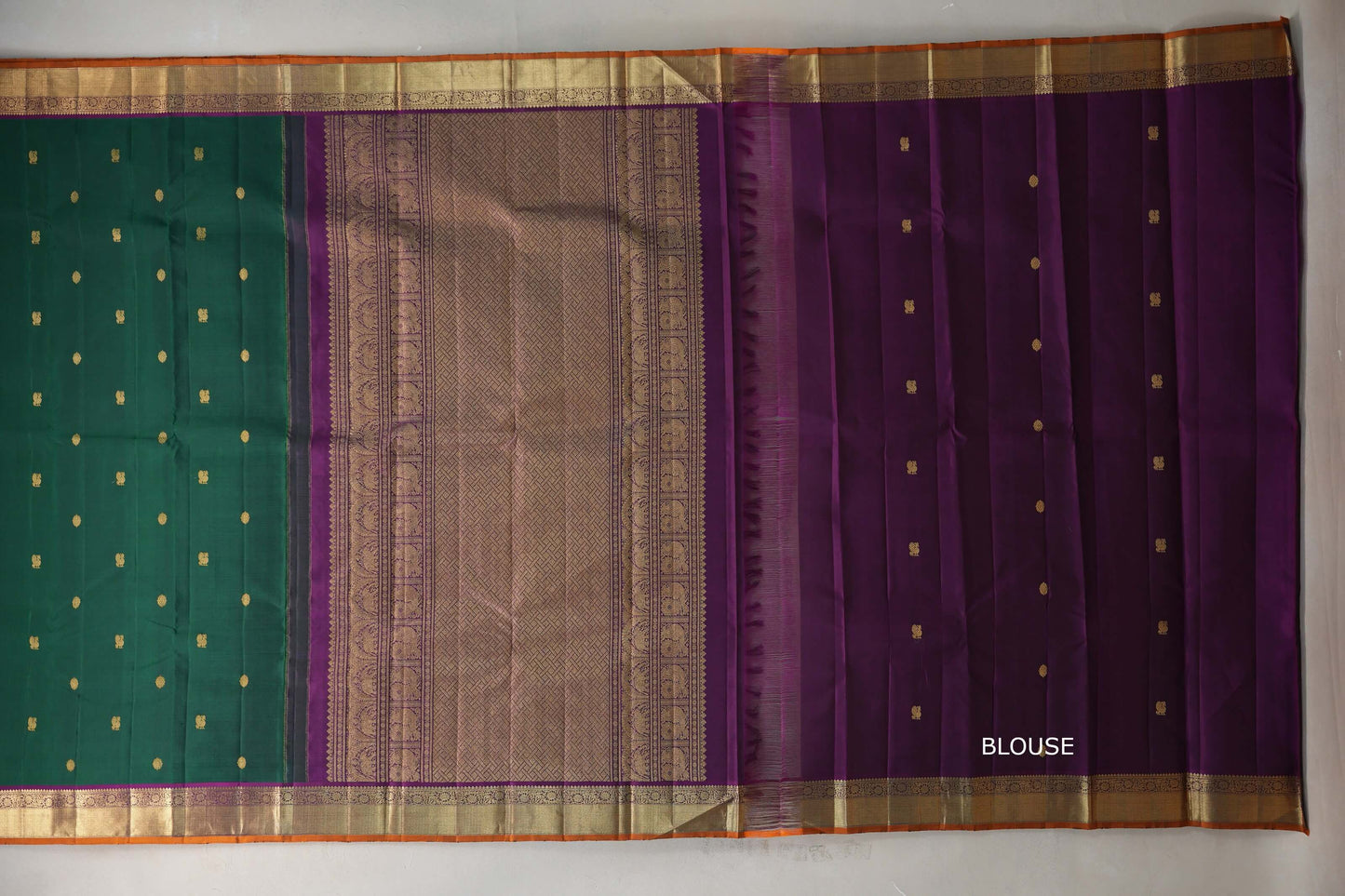 Emerald Green Vintage Kanjivaram Silk Saree SS9200