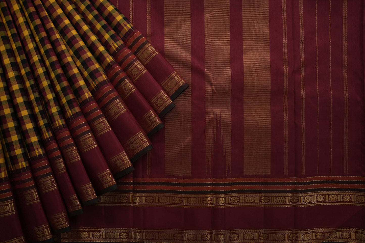 Multi-color kanchipuram silk saree