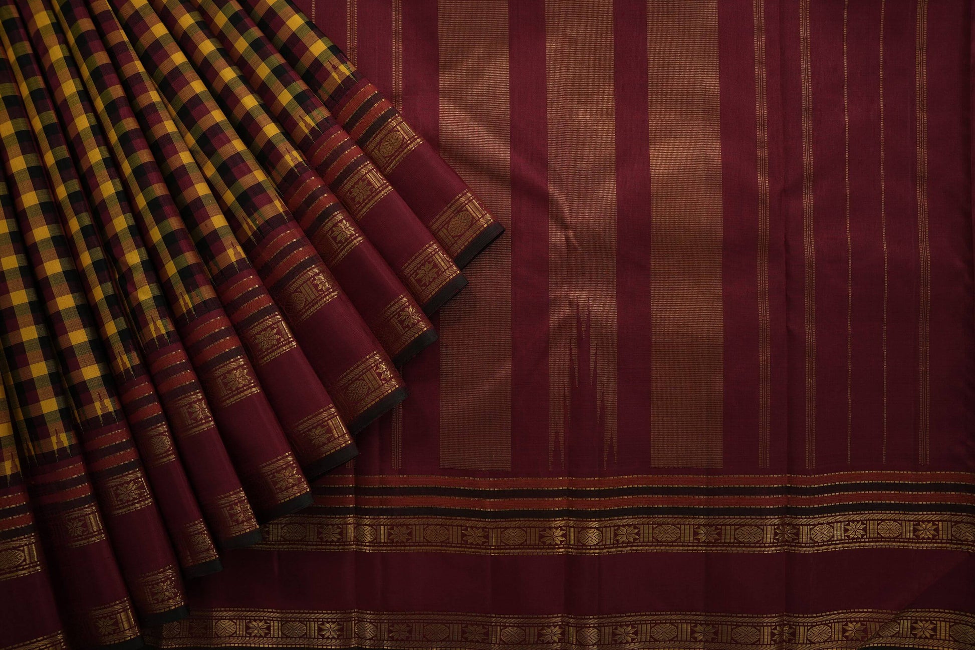 Multi-color kanchipuram silk saree