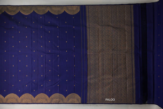 Deep blue Vintage Kanjivaram Silk Saree SS9201