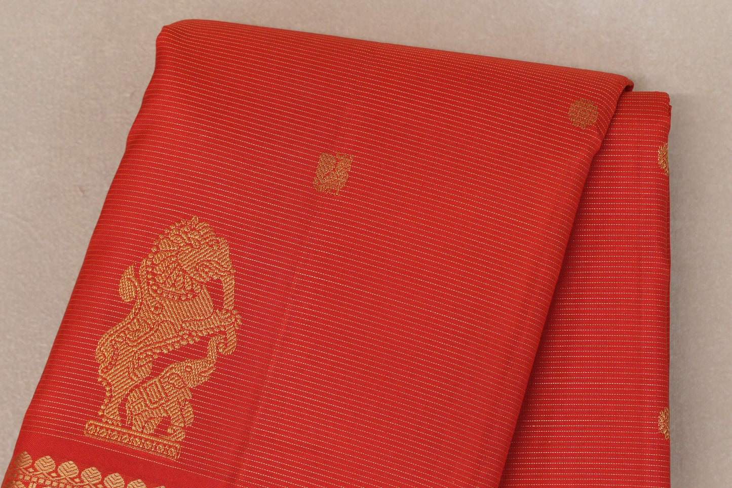 Bright Orange Vintage Kanjivaram Silk Saree SS9203