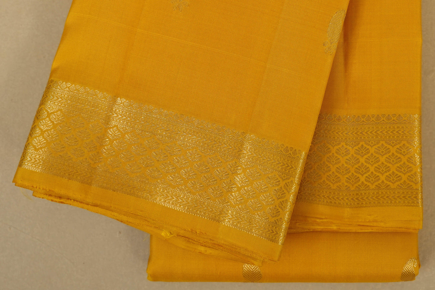 Yellow Kanjivaram Silk Saree borders