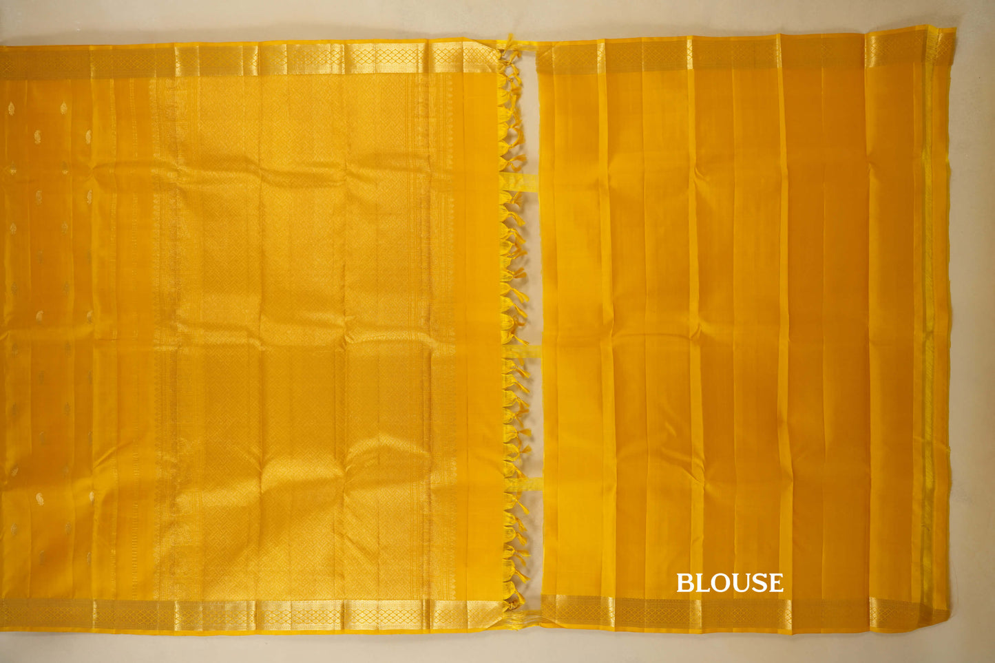 Yellow Kanjivaram Silk Saree  blouse