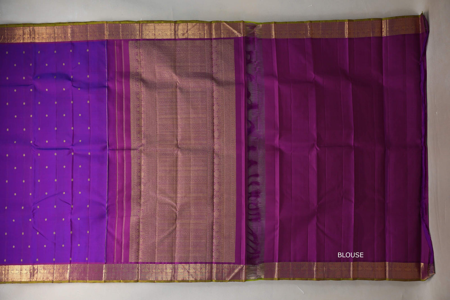 Dual Tone of Royal Blue and Purple Vintage Kanjivaram Silk Saree SS9205