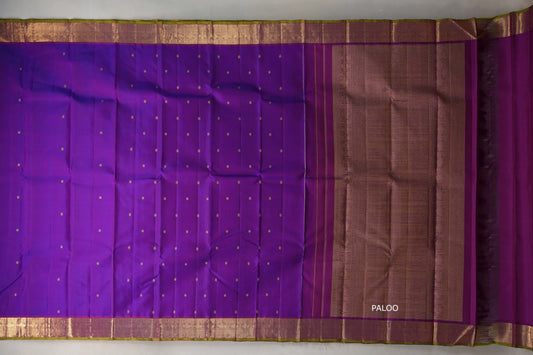 Dual Tone of Royal Blue and Purple Vintage Kanjivaram Silk Saree SS9205