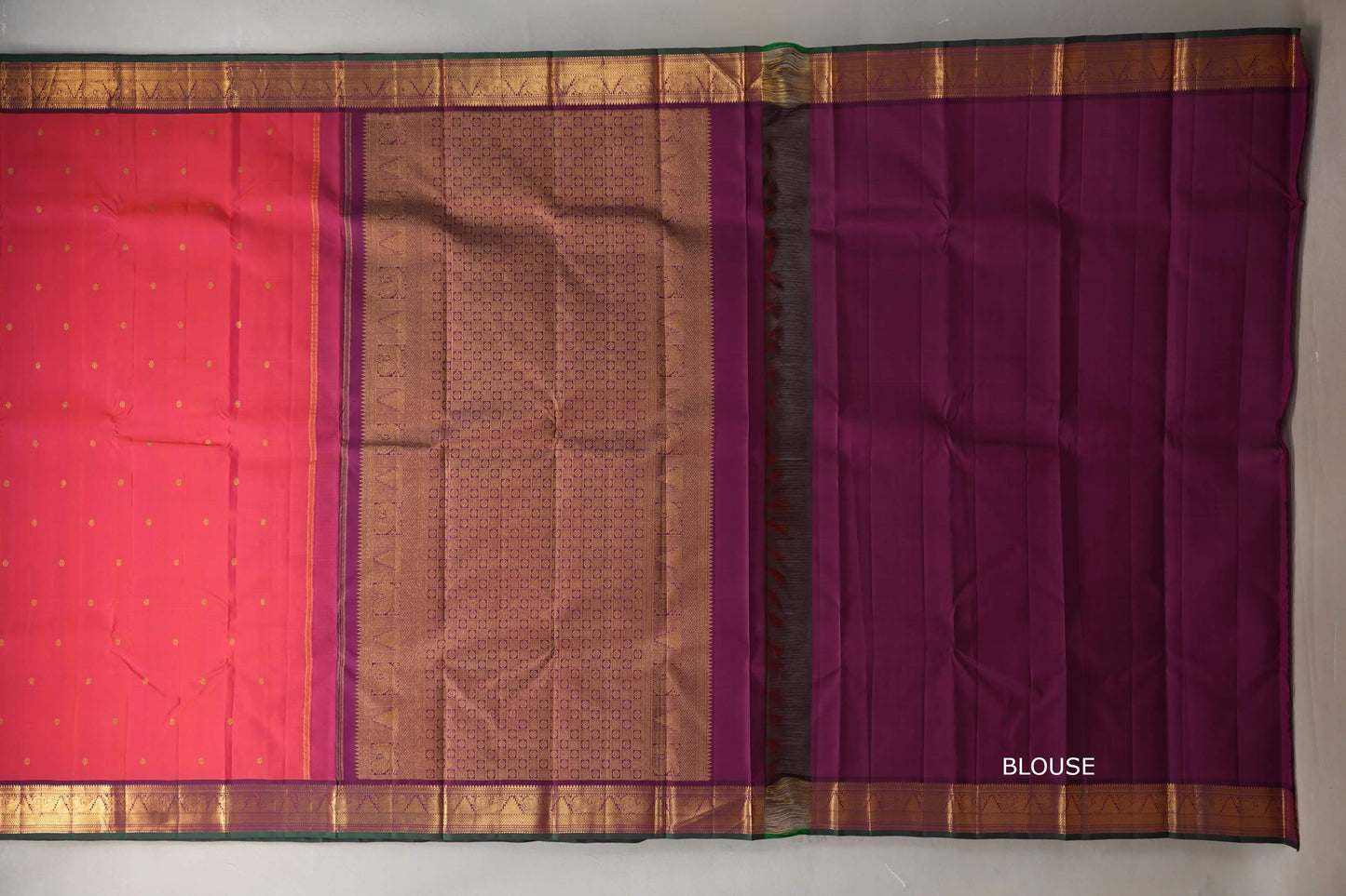 Orangish Pink Vintage Kanjivaram Silk Saree SS9206
