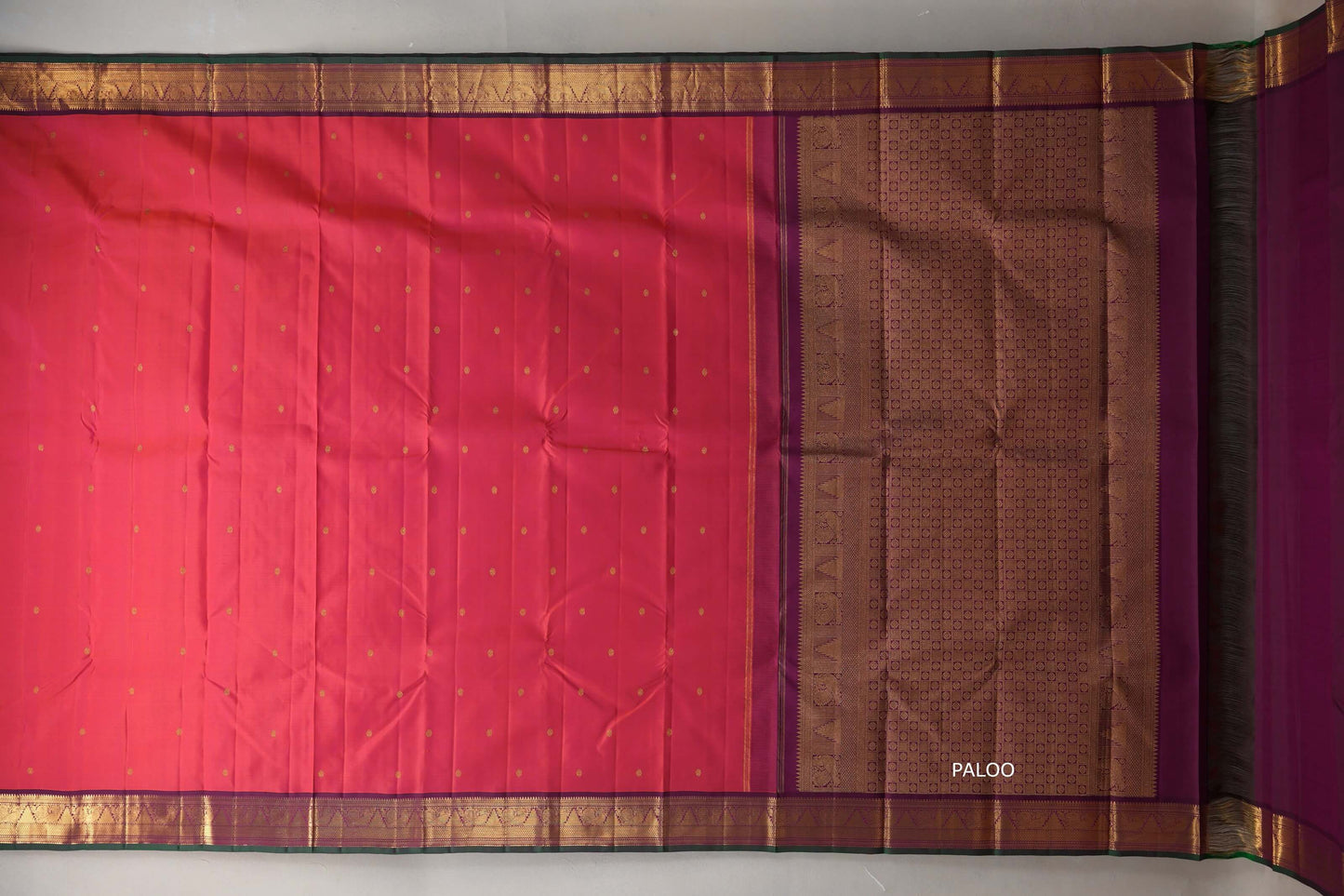 Orangish Pink Vintage Kanjivaram Silk Saree SS9206