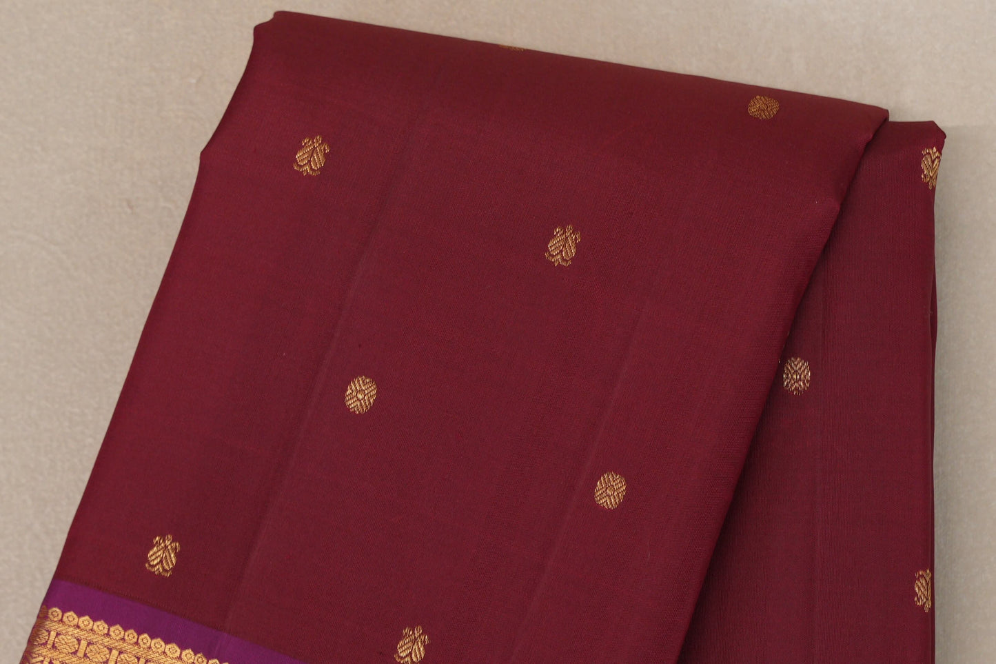 Deep Maroon with deep magenta Vintage Kanjivaram Silk Saree SS9208