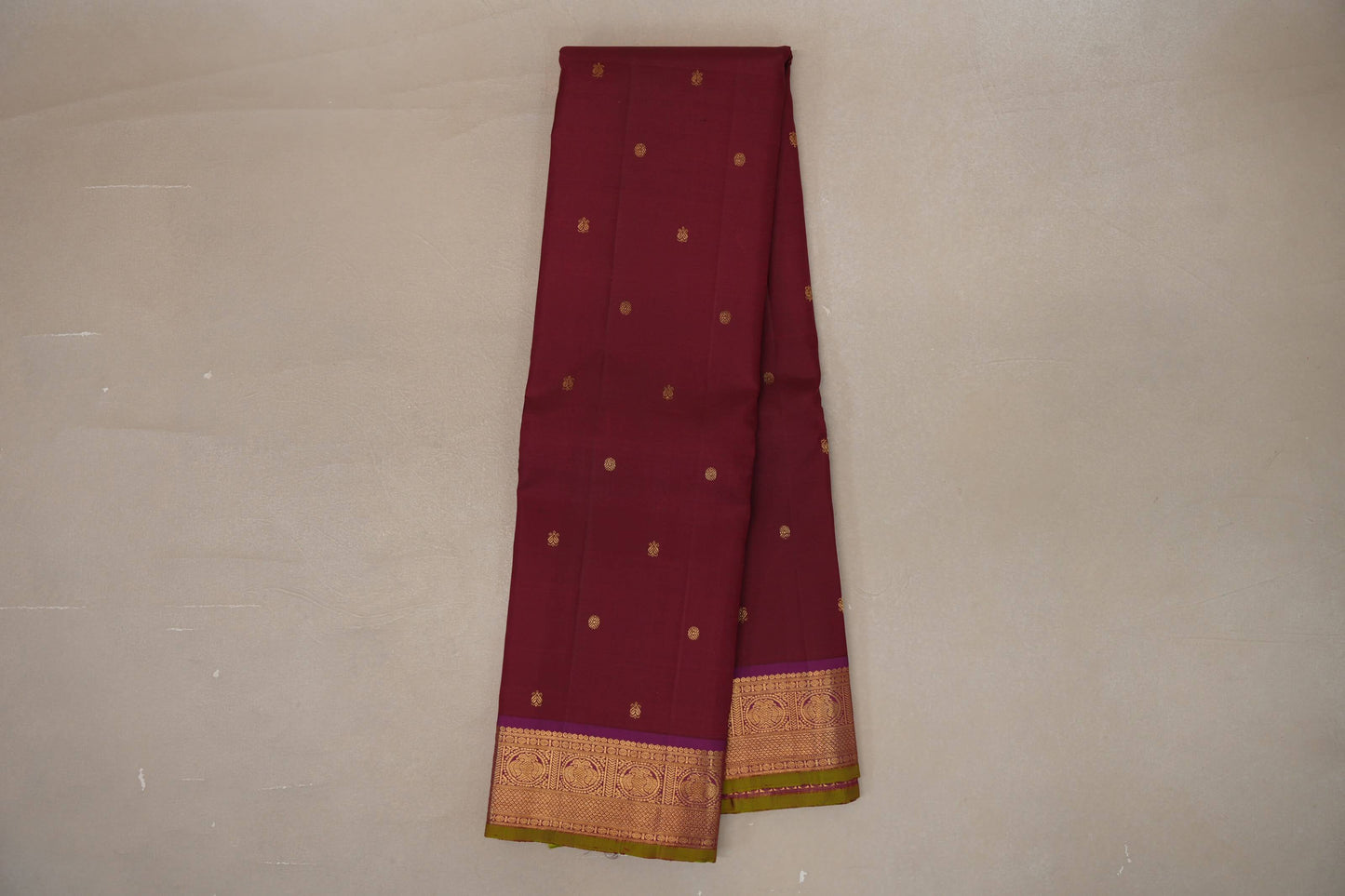 Deep Maroon with deep magenta Vintage Kanjivaram Silk Saree SS9208