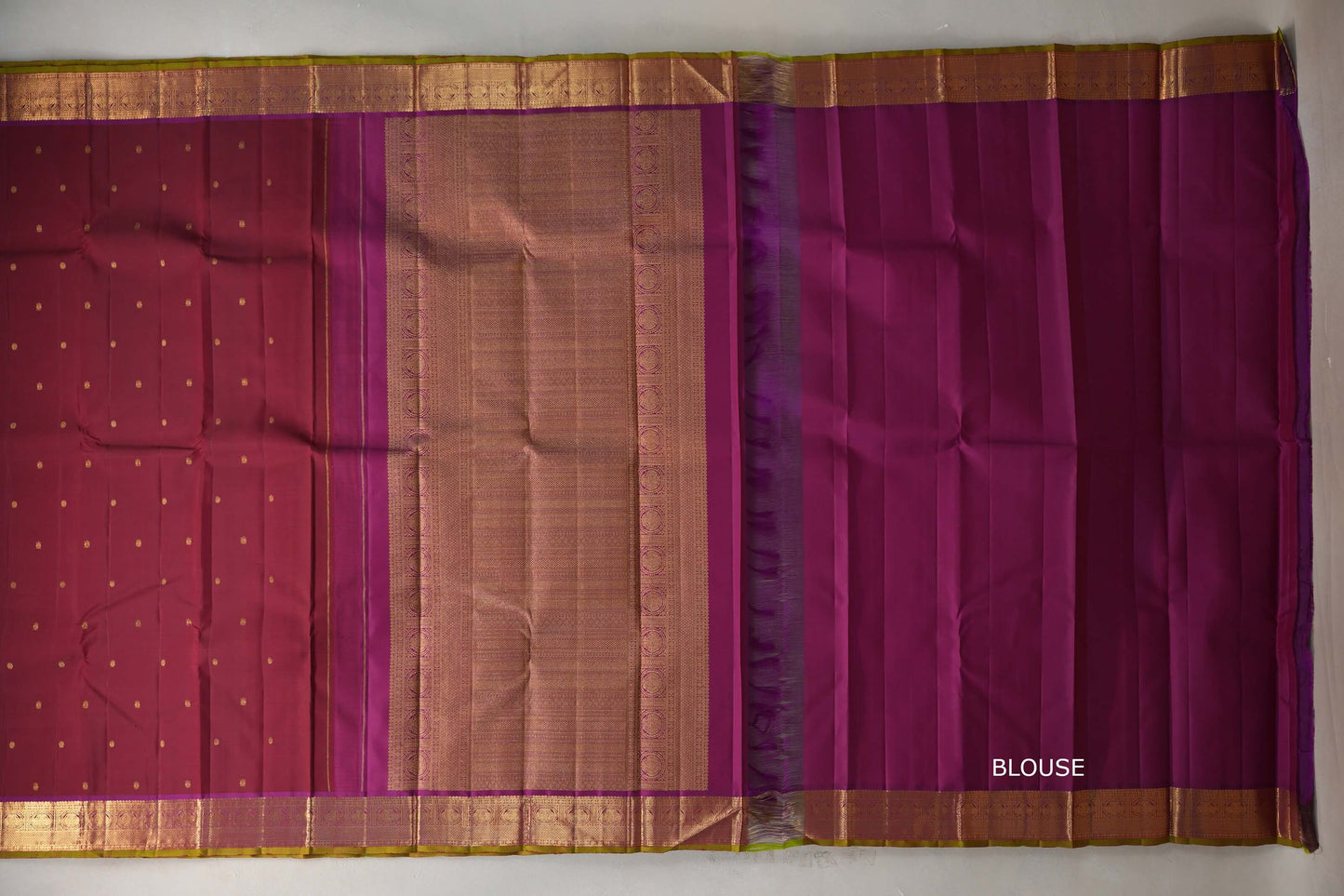 Deep Maroon with deep magenta Vintage Kanjivaram Silk Saree SS9208