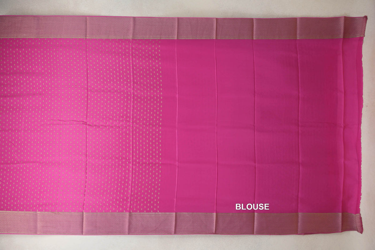 Rani Pink Mysore Silk Saree blouse