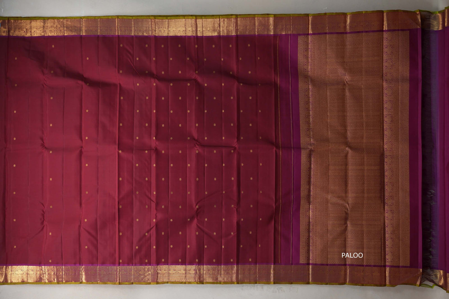 Deep Maroon with deep magenta Vintage Kanjivaram Silk Saree SS9208