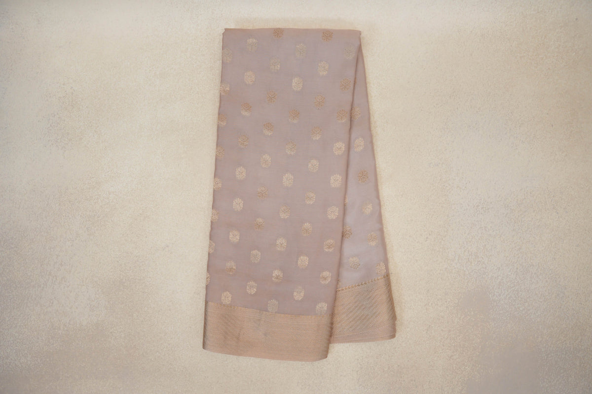 Online Dark Beige Mysore Silk Saree