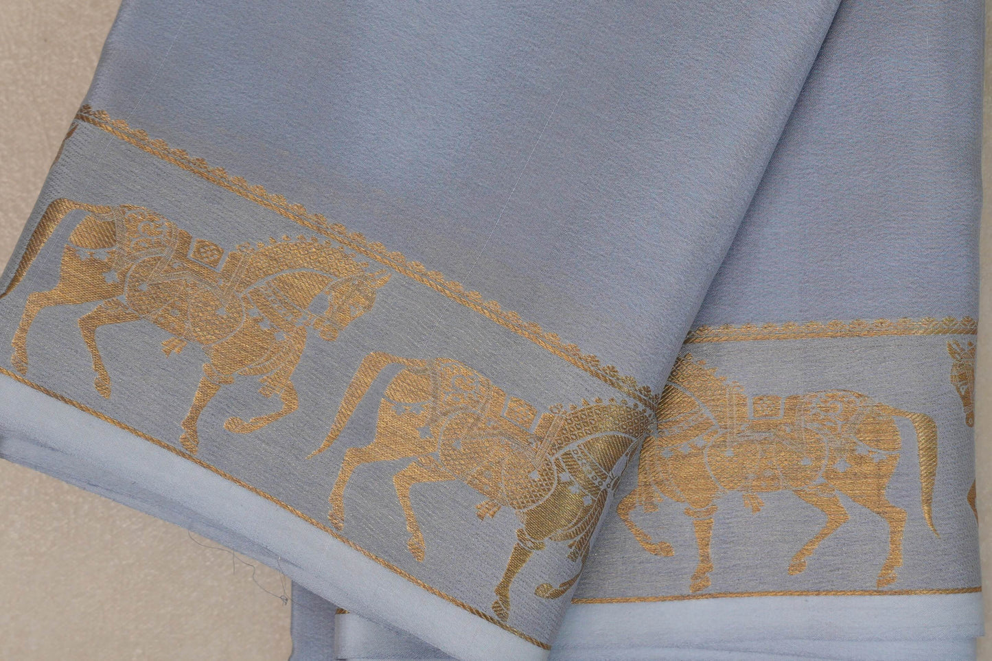 Blue Grey Mysore Silk Saree SS9211