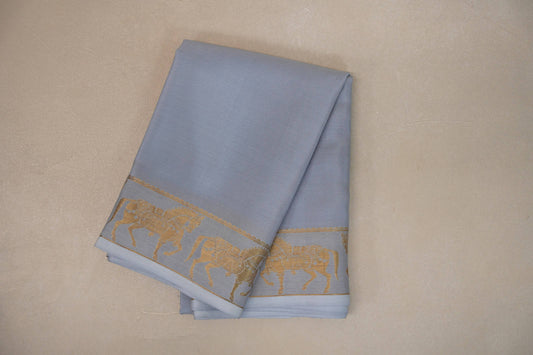 Blue Grey Mysore Silk Saree SS9211