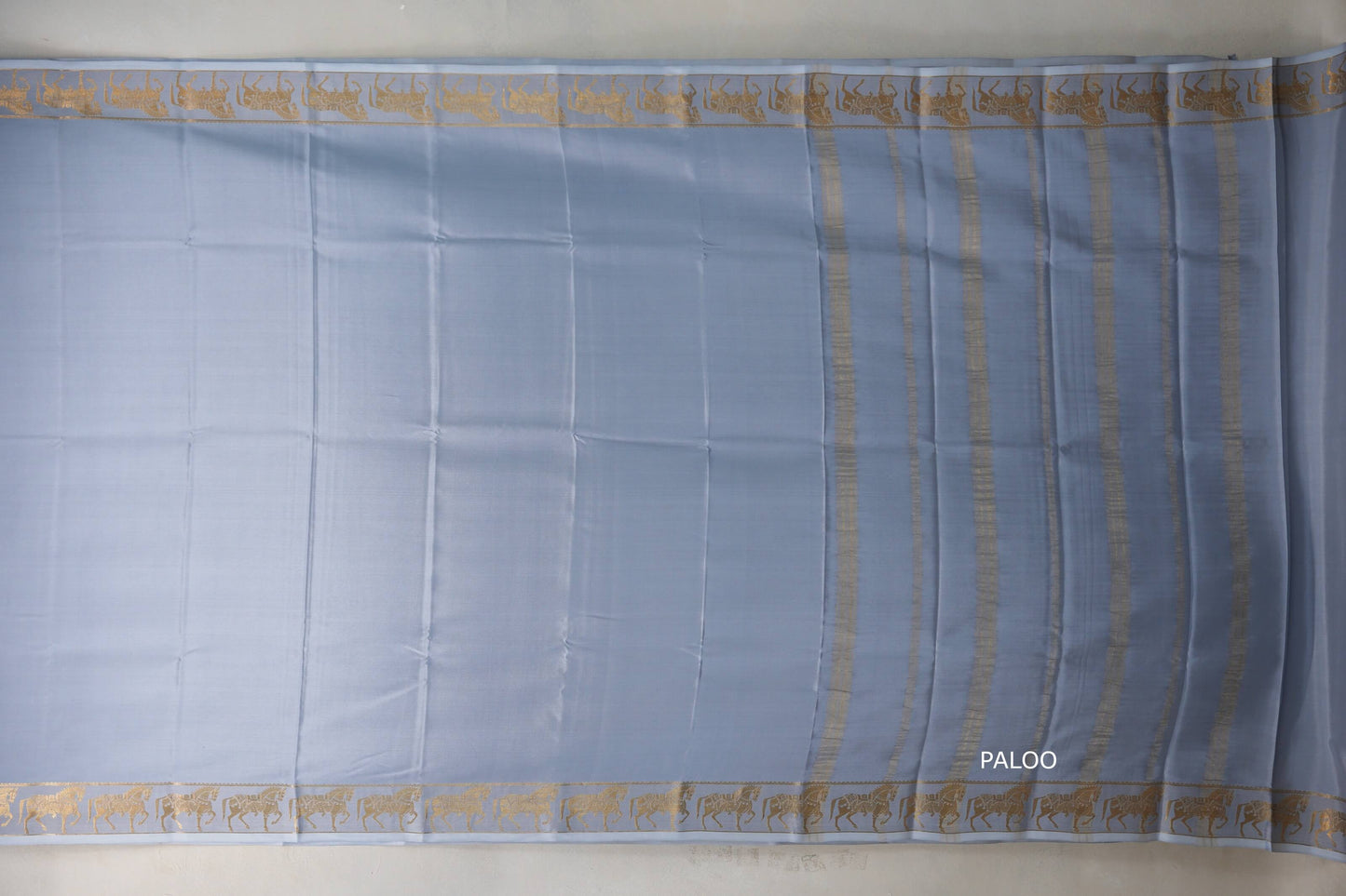 Blue Grey Mysore Silk Saree SS9211