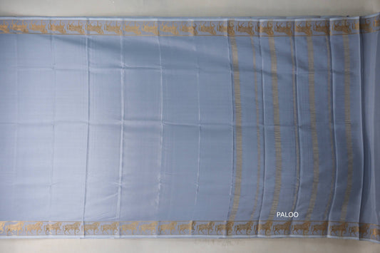 Blue Grey Mysore Silk Saree SS9211