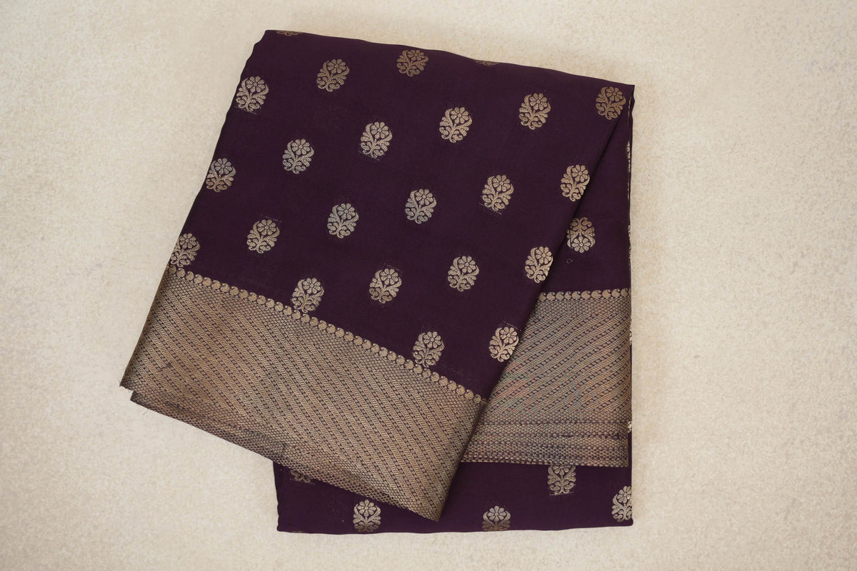 Deep Purple Mysore Silk Saree
