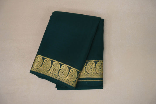 Deep Bottle Green Mysore Silk Saree SS9212