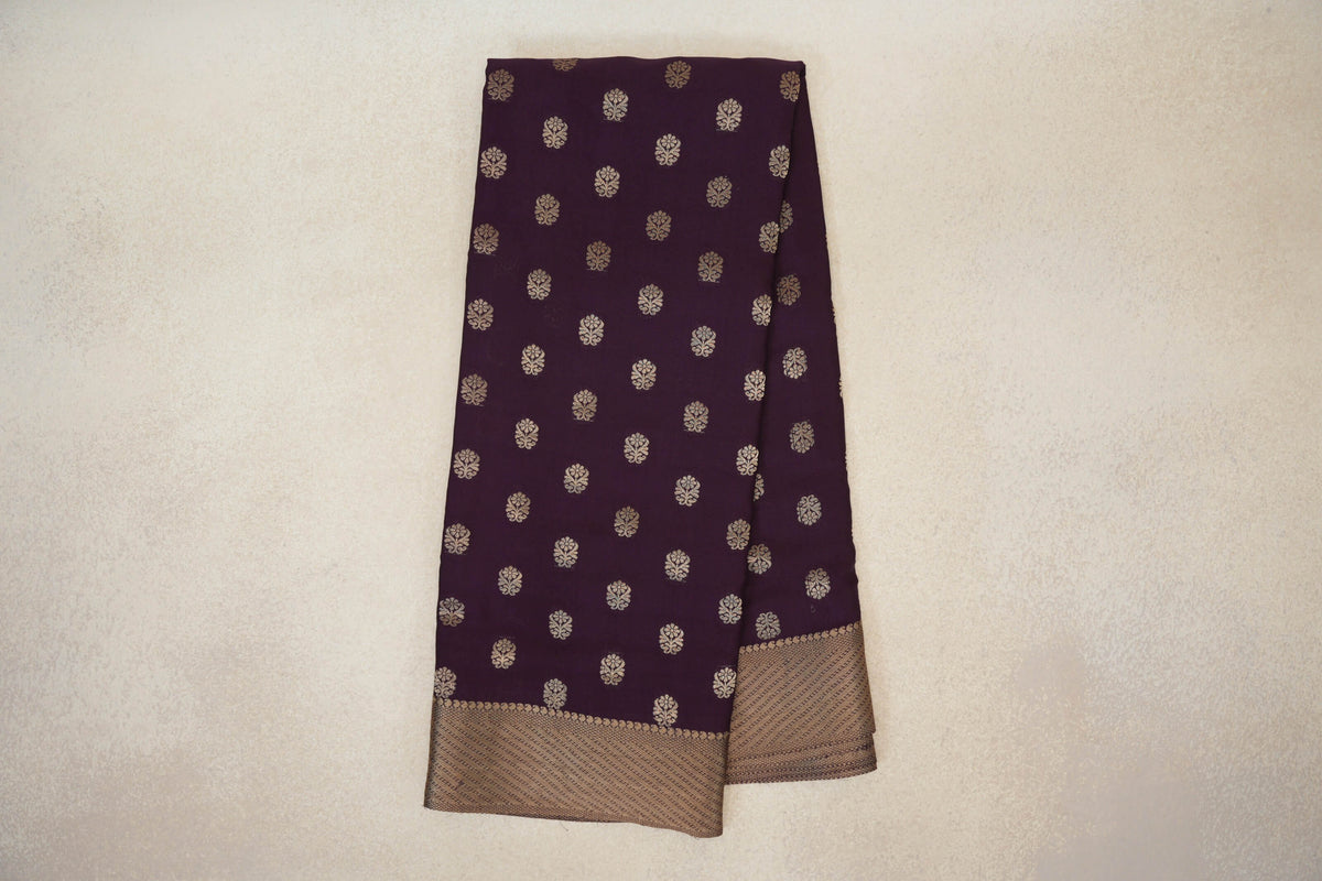 Online Deep Purple Mysore Silk Saree
