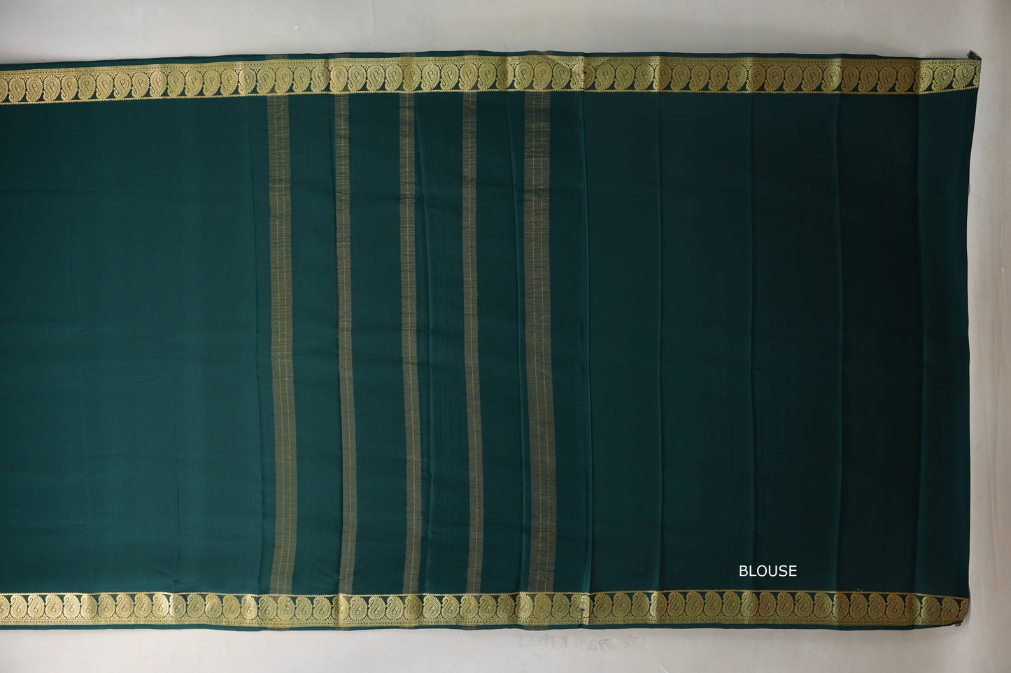 Deep Bottle Green Mysore Silk Saree SS9212