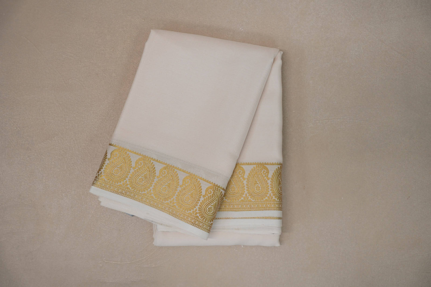 Cream Mysore Silk Saree SS9213