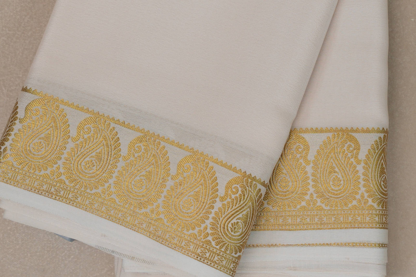 Cream Mysore Silk Saree SS9213