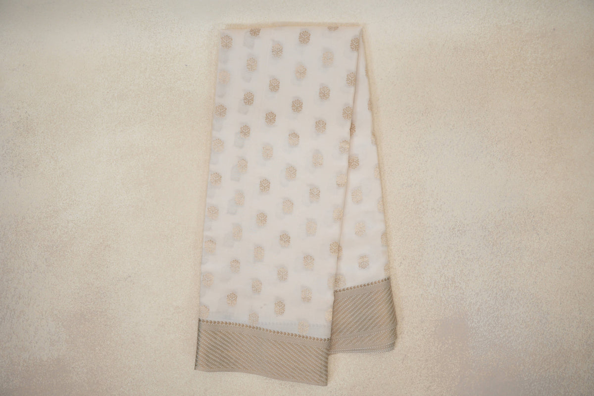 Online Cream Beige Mysore Silk Saree 