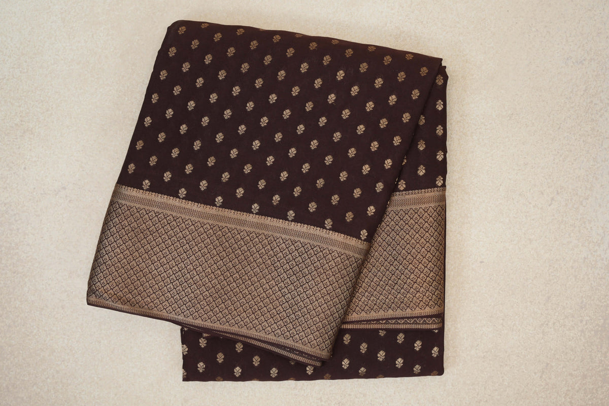 Coffee Bean Brown Mysore Silk Saree