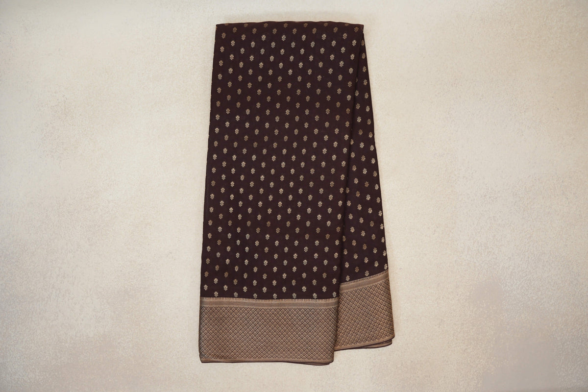 Online Coffee Bean Brown Mysore Silk Saree