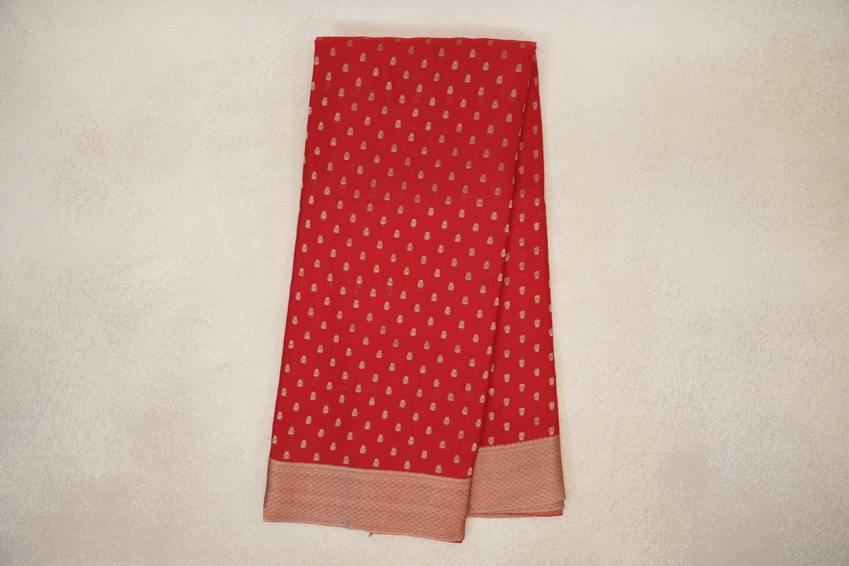 Online Tomato Red Mysore Silk Saree 