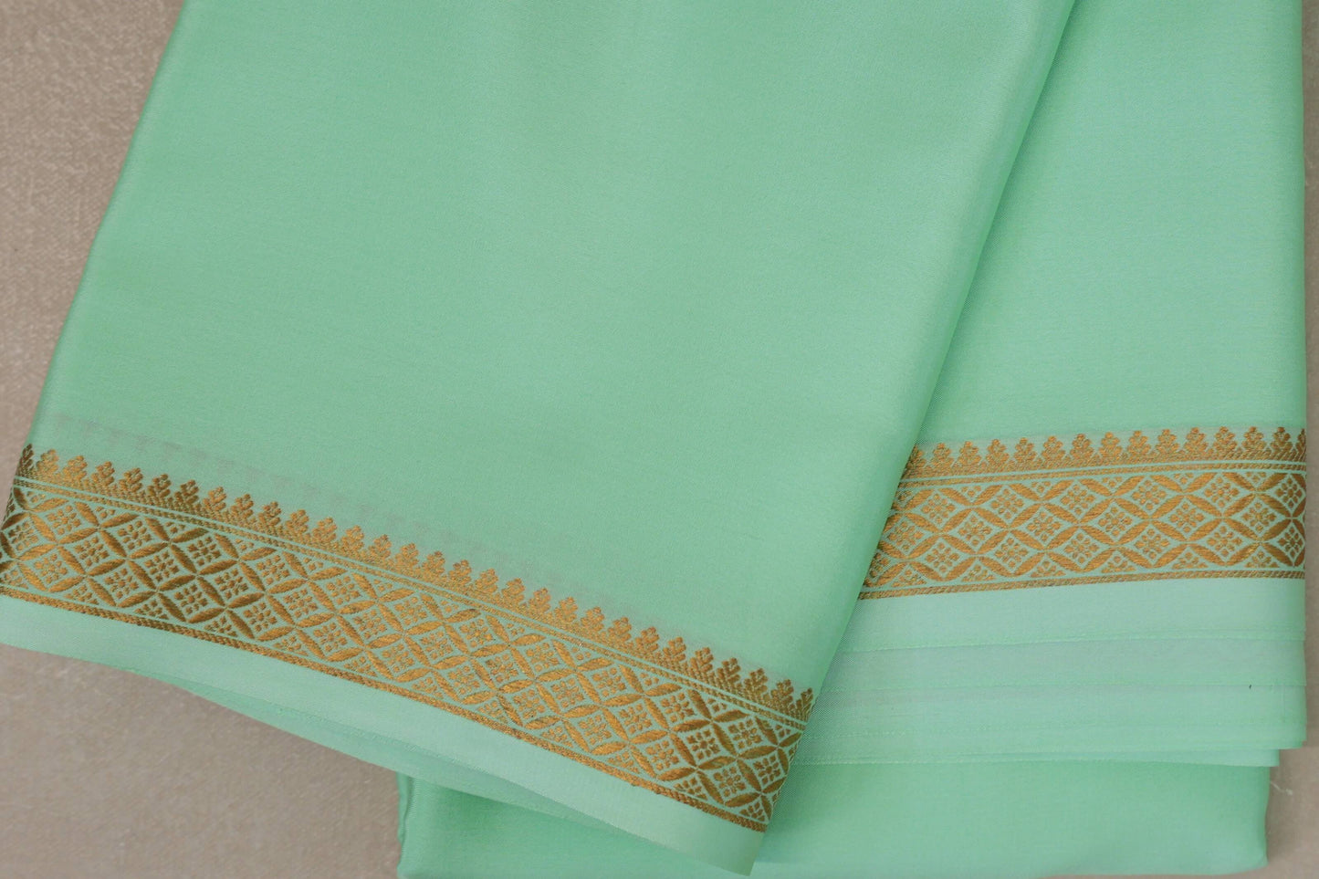 Pastel Mint Green Mysore Silk Saree SS9219