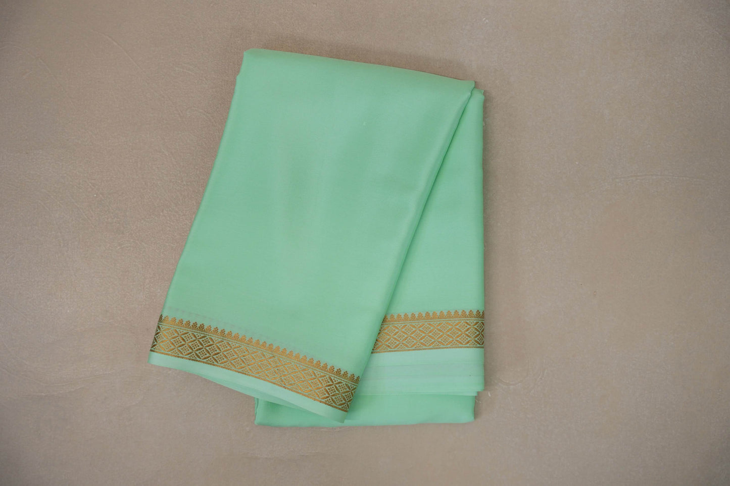 Pastel Mint Green Mysore Silk Saree SS9219