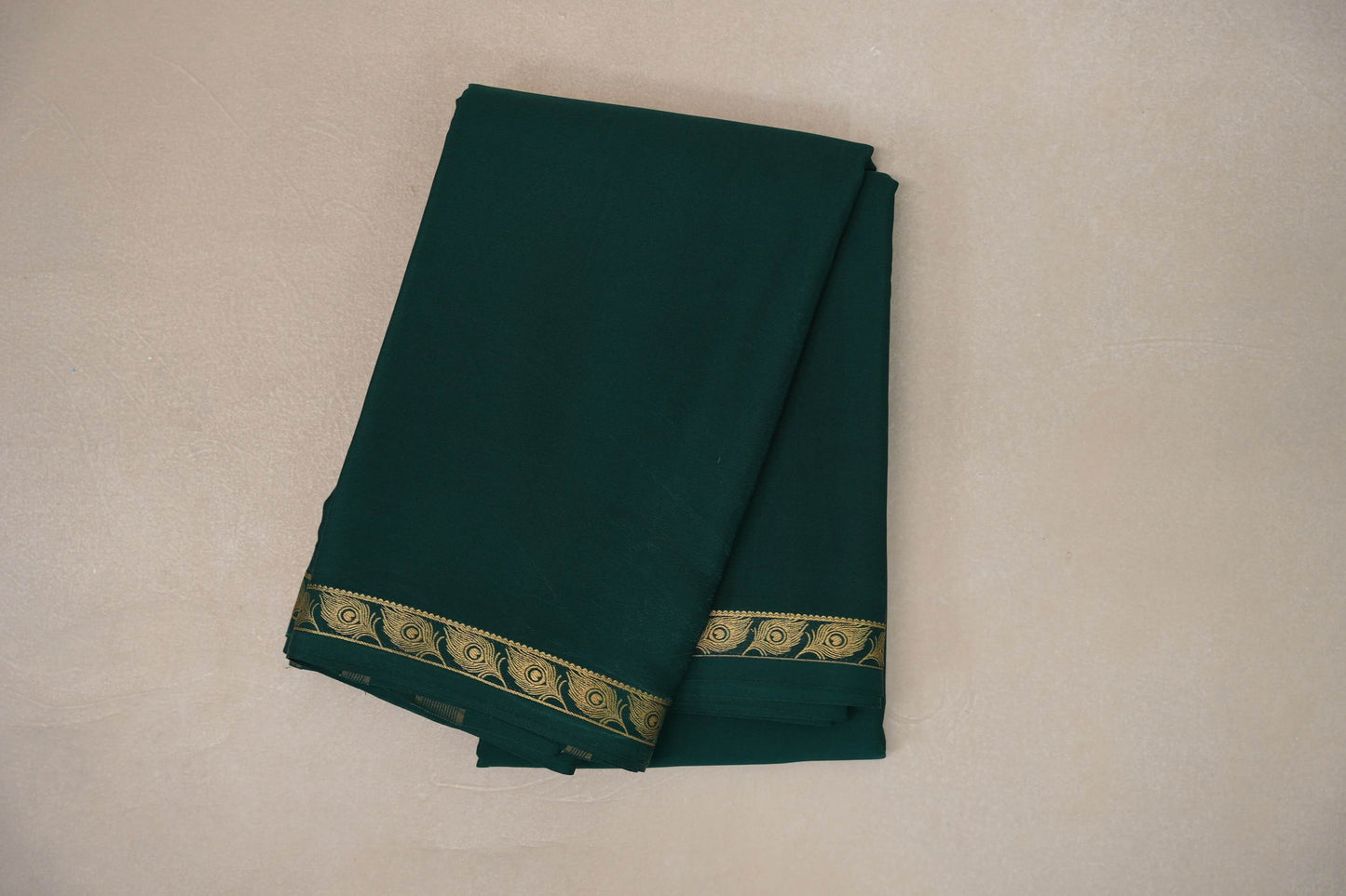 Deep Bottle Green Mysore Silk Saree SS9220
