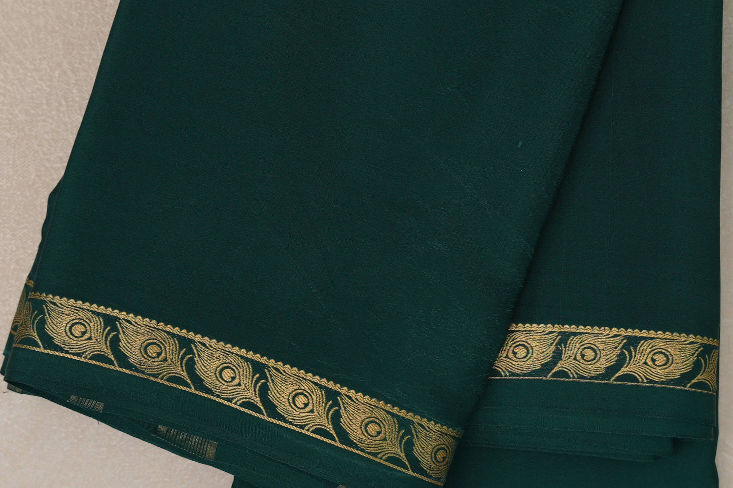 Deep Bottle Green Mysore Silk Saree SS9220